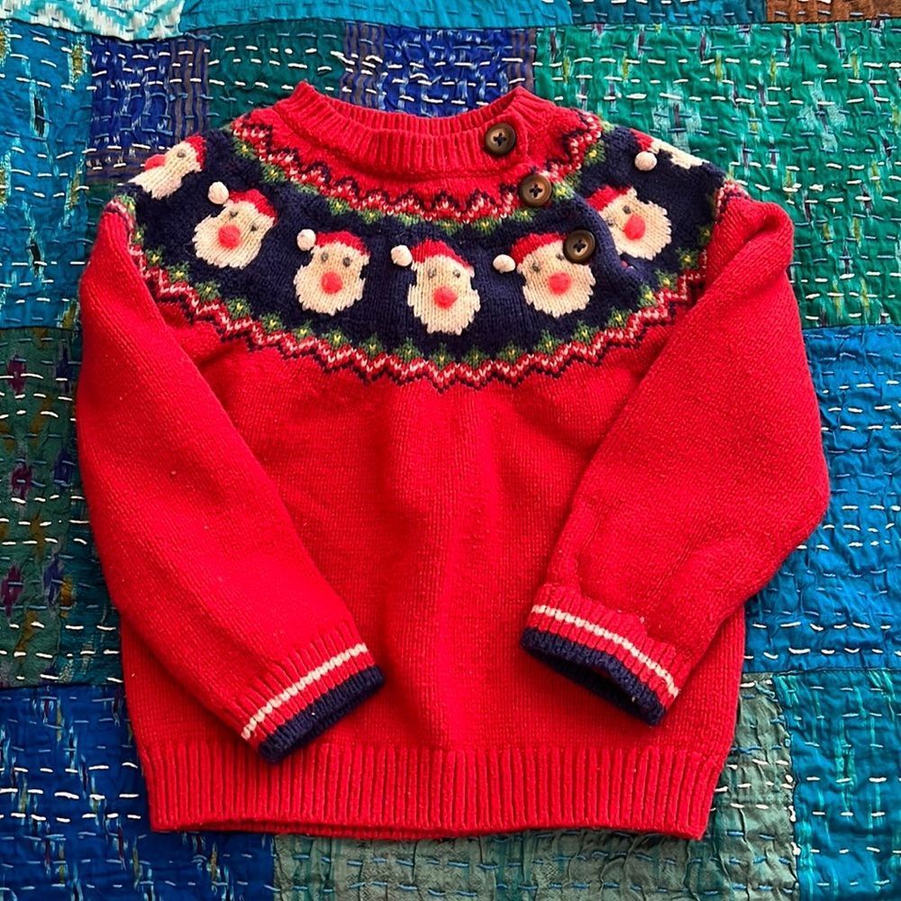 BABY BODEN red Christmas sweater. Fair aisle design. 18-24 months